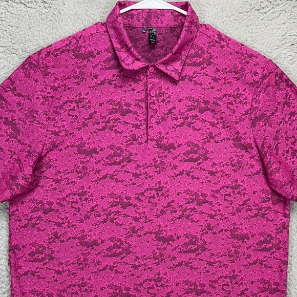 Adidas Aeroready Mens Polo Shirt XL Fuchsia Short Sleeve Performance Golf Rugby